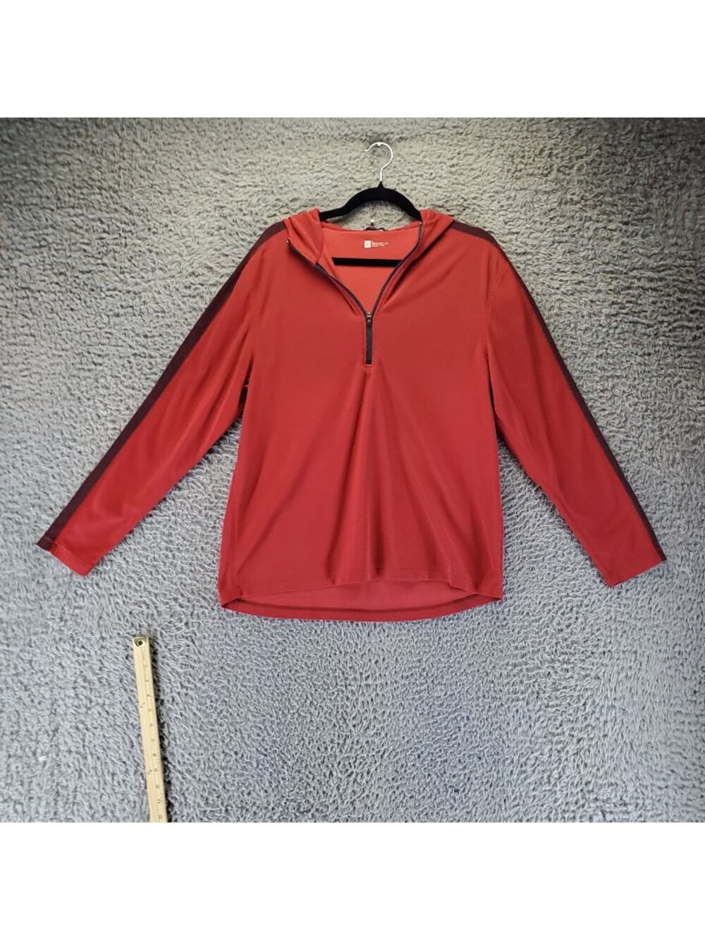 GAP Top Womens Large Red Athletic Fit Lightweight Nylon Long Sleeve Hoodie - Picture 1 of 9